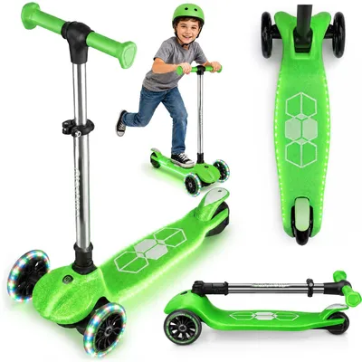 Obrázek produktu pro Ricokids Jelly tříkolová balanční koloběžka pro děti, svítící ve tmě - zelená
