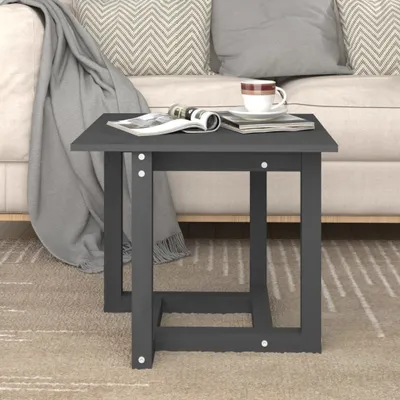 Produktbild von "2026 Promotion" Couchtisch Wohnzimmer - Kaffeetisch - Grau 50x50x45 cm Massivholz Kiefer - Sofatisch CC28847