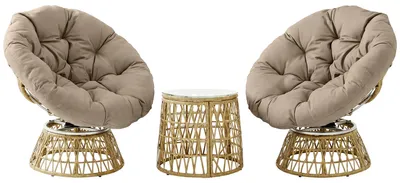 Produktbild von Outsunny Gartenmöbel-Set 3-tlg., Bistro-Set inkl. Couchtisch, 2 Stühle, Gelb