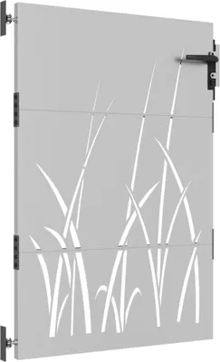Image de vidaXL Porte de jardin 85x125 cm acier corten design herbe
