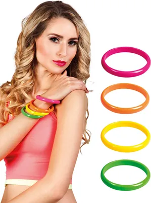 Produktbild von Neon Farbige Armbänder Rave IV - Damen Zubehör 80er Jahre