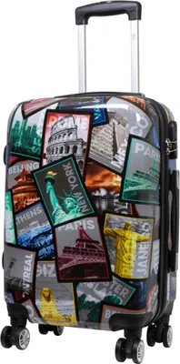 Produktbild von Hartschalen Reise Koffer Trolley Bordgepäck mit Motiv Tourist Attractions - Gr. M