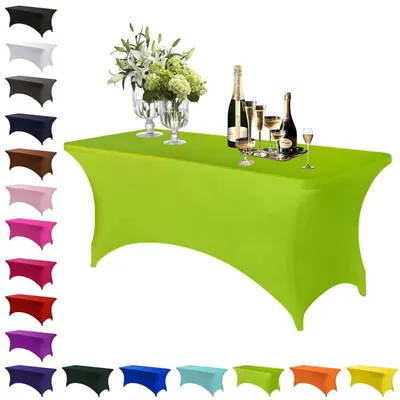 Produktbild von Stretch Tischdecke Fruchtgrün 120 x 60 cm Rechteckig Polyester/Elasthan Waschbar Knitterfrei