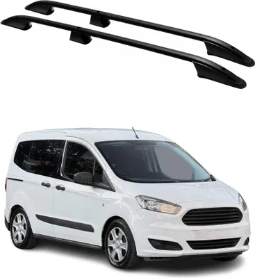 Image de Barres de toit longitudinales pour Ford Transit Tourneo Courier 2014-22 Alu Noir