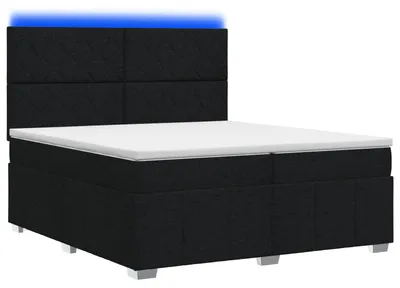 Obrázek produktu pro LED postel s matrací, černá, 200 x 200 cm, látka