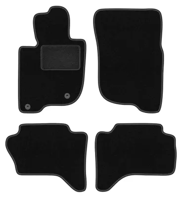Image de Tapis de sol en moquette pour Mitsubishi L200 V 2019- (pick-up) – jeu 4 pièces, noirs, sur mesure – Wielganizator LUX