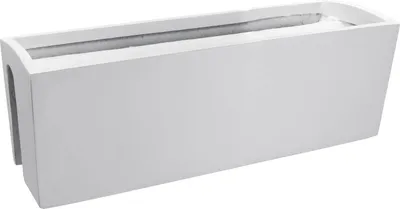 Produktbild von VIVANNO Balkonkasten Fiberglas BALKONA CLASSIC Kasten, Weiß matt - 60x19x21,50 cm