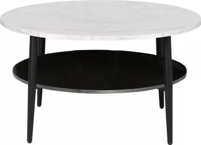Produktbild von Couchtisch BRANKO 1 - weißer Marmor / schwarz