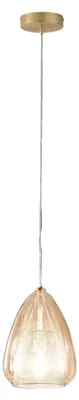 Productafbeelding van Britton hanglamp, gemaakt van metaal en borosilicaatglas, amberkleurig, modern design, E27-fitting, diameter 22 cm, beschermingsklasse 1