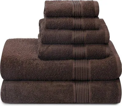 Obrázek produktu pro Sada 6 ultra měkkých bavlněných ručníků, obsahuje 2 osušky o rozměrech 70 x 140 cm, 2 ručníky o rozměrech 40 x 60 cm a 2 žínky o rozměrech 30 x 30 cm, ideální pro cesty do posilovny i každodenní použití, kompaktní a praktické.