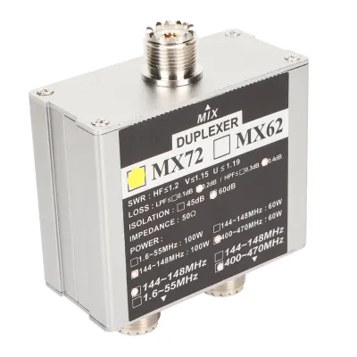 Obrázek produktu pro MX72 HAM anténní kombinátor,VHF UHF multifrekvenční tranzitní stanice Duplexer,MX72 anténní duplexer,Ham Mobile Radio anténní kombinátor,přenosný UHF VHF Duplexer,MX72 Ham Walkie Talkie anténní kombinátor