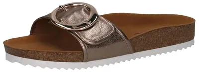 Produktbild von CAPRICE Damen Pantoletten aus Leder mit Schließe, Beige (Taupe Metallic), 37 EU