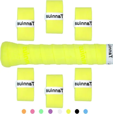 Productafbeelding van Tennisracket Griptape - Sport Grips - Verbeteren Grip - Super Absorberend - 6 Stuks - Geel Zwart Blauw