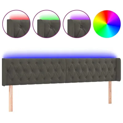 Produktbild von vidaXL LED Kopfteil Dunkelgrau 183x16x78/88 cm Samt