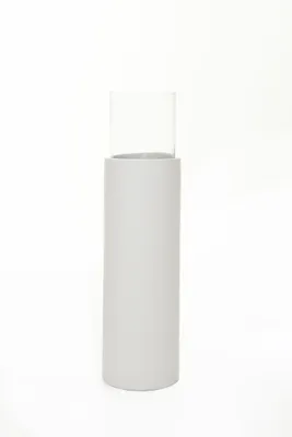 Produktbild von VIVANNO Windlicht Fiberglas CANDIRO Rund, Weiß matt - 21x80 cm