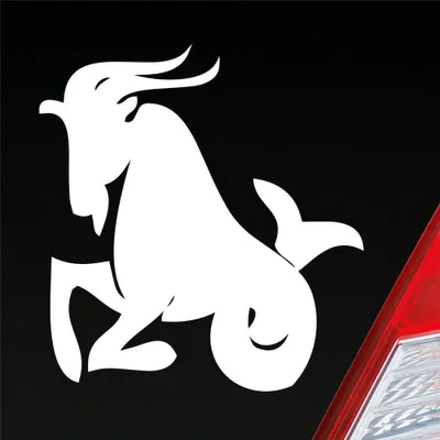Produktbild von Auto Aufkleber Sternzeichen Steinbock PKW Car KFZ Roller 9,5x10 cm Weiss Glanz Sticker Heckscheibenaufkleber