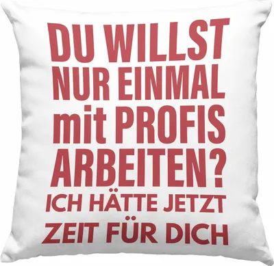 Produktbild von Trendation - Lustige BüroDeko-Kissen mit Füllung 40x40 Spruch Kollege Kollegin Nur Einmal Mit Profis Geschenkidee  Deko-Kissen mit Füllung 40x40 (Blau)