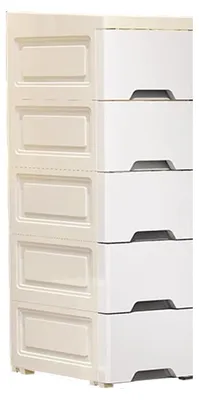 Image de Armoire verticale avec 5 tiroirs, idéale pour la salle de bain et la cuisine