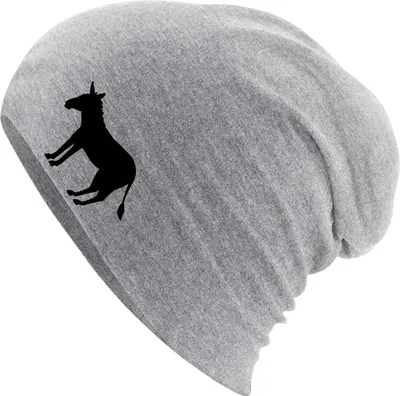 Produktbild von Huuraa Beanie Esel Silhouette Heather Grey One Size Baumwolle und Elasthan Mütze Geschenkidee