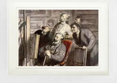 Produktbild von Honoré Daumier Gerahmtes Bild Mit Edlem Passepartout | Wand-Bilder | Im Bilderrahmen - Die Kunstliebhaber, Um 1862 (30 x 40 cm)