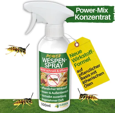 Produktbild von Wespen Abwehrspray Power-Konzentrat 500 ml – Pflanzliches Wespenspray für Terrasse, Balkon & Garten – Wespen Abwehr, Wespen Spray, Anti Wespen Spray