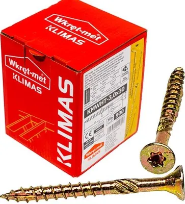 Produktbild von Holzbauschrauben KMWHT 3x30 mm Senkkopf Torx Zimmererschrauben 500 Stück
