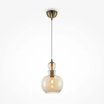 Zdjęcie produktu dla Lampa wisząca, metal, brąz, gniazdo E27, wysokość 153,4 cm