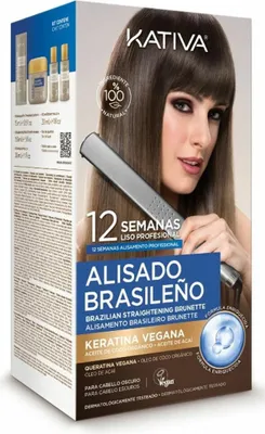 Productafbeelding van Kativa Veg Kit Braziliaanse Keratinebehandeling, Kleur: Donkerbruin