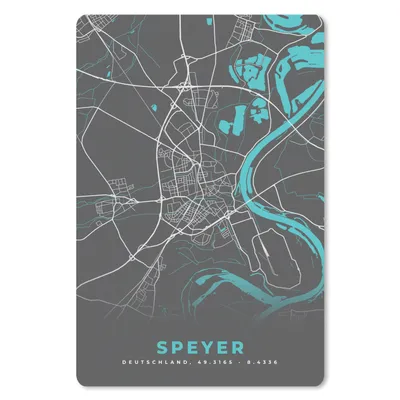 Produktbild von MuchoWow® Mauspad Mousepad Karte - Speyer - Blau - Stadtplan - Deutschland 18x27 cm - Mousepads - Maus Mat - Pad - Mausunterlage