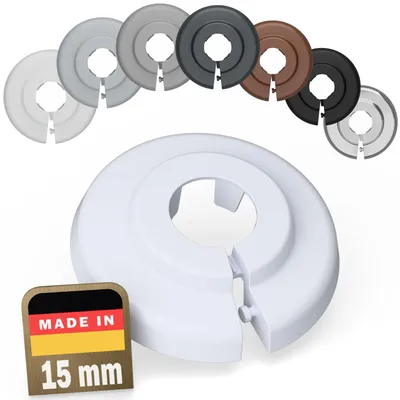 Zdjęcie produktu dla Rozeta do rur grzewczych - Plastik - Średnica rury 15 mm - 10 sztuk - Biały