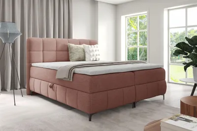 Produktbild von Boxspringbett Schlafzimmerbett SOPHIE 180x200cm Stoff Aragon Rosa