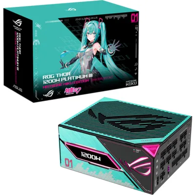 Image de ASUS ROG -THOR-1200P3-MIKU, 1200 W, 100 - 240 V, Aktiv, 125 W, 1200 W, 125 W