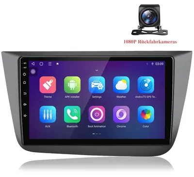 Produktbild von Android Autoradio mit Rückfahrkamera für Seat Altea 2004-2015 Seat Toledo 2004-2009 CarPlay Android Auto 8Core 6+128GB 4G LTE GPS Navi 9 Zoll