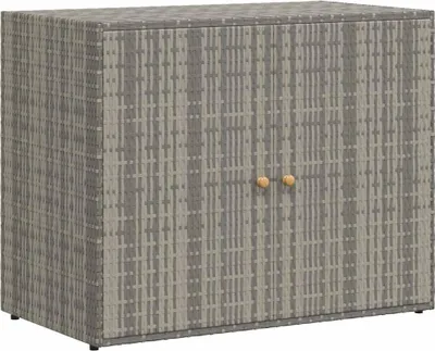 Zdjęcie produktu dla vidaXL Szafka ogrodowa szara 100x55,5x80 cm z polirattanu