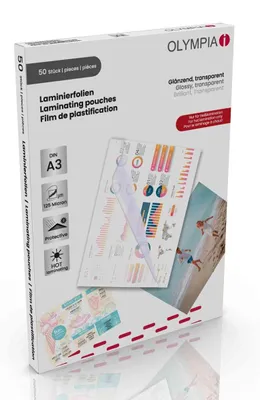 Produktbild von Laminierfolie Laminierfolien - DIN A3 - 125 Mikron - 50 Stück - Transparent