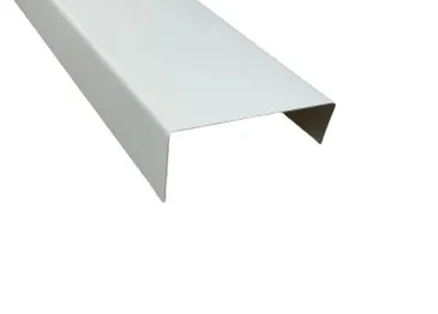 Produktbild von 2 m U-Profil Winkel Abdeckprofil U Leiste Ublech Alu weiß RAL 9010 Zuschnitt 25 cm ( 50/150/50 mm )