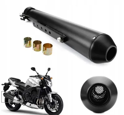 Obrázek produktu pro Výfukový tlumič pro motocykly, univerzální montáž, snadná instalace, matná černá barva
