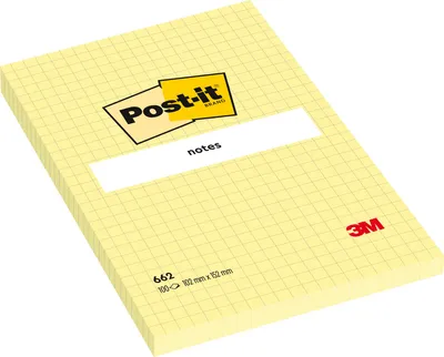 Image de Post-it Haftnotizen, 102 x 152 mm, kariert, gelb