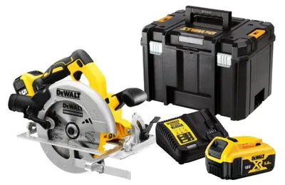 Obrázok produktu pre DeWALT DCS570P2-QW, Kov, Plast, Drevo, Strieborná, Žltá, Hliník, 18,4 cm, 5500 ot/min, 1,6 cm