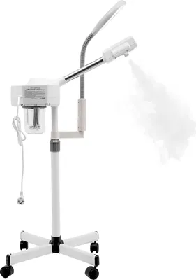 Zdjęcie produktu dla Urządzenie do zabiegów na twarz - sauna do twarzy 2 w 1 z lampą powiększającą - 800 W - para nano - obrotowa głowica rozpylająca o 360° - lampa powiększająca (5x) - 30 minut działania - zasilanie 220-240 V, wtyczka EU - kolor biały