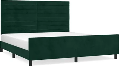 Produktbild von vidaXL Bettgestell ohne Matratze Dunkelgrün 160x200 cm Samt