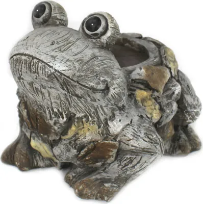 Produktbild von Tier Figur in Stein-Optik Frosch mit Pflanz-Gefäß 27 x 25cm