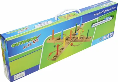 Produktbild von Holz Ringwurfspiel - Outdoor Spielzeug mit 9 Stäben