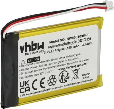 Produktbild von vhbw Akku kompatibel mit TomTom Go 7000 HD, 7000 GPS Navigation Navi (1200 mAh, 3,7 V, Li-Ion)