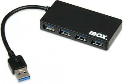 Produktbild von iBox IUH3F56 Schnittstellen-Hub USB 3.2 Gen 1 (3.1 Gen 1) Type-A 5000 Mbit/s Schwarz