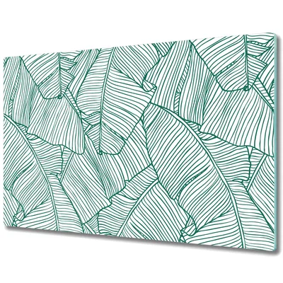 Produktbild von Glas-Herdabdeckplatte Glaskeramikkochfeld-Abdeckung Spritzschutz - 80x52 cm - Blattkonturen