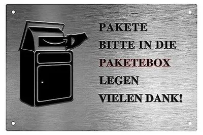 Zdjęcie produktu dla Tabliczka aluminiowa do skrzynki na paczki 20X30 cm znak ostrzegawczy
