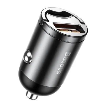 Zdjęcie produktu dla Baseus Tiny Star mini inteligentna ładowarka samochodowa USB 30W Quick Charge 3.0 szary (VCHX-A0G)