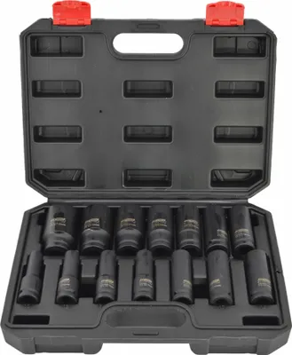 Produktbild von Awtools zestaw nasadek udarowych 1/2" 14cz. schwarze Linie