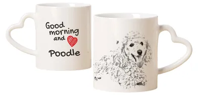 Produktbild von Pudel - Tasse mit Hund, entzückende Tasse mit herzförmigem Henkel, universelles Geschenk der Marke Art-Dog